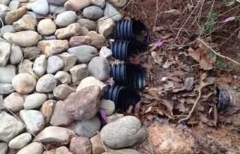 dry creek bed installed by Pannone’s Lawn Pros & Landscaping