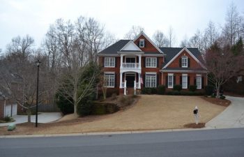 front yard before plant installation service performed by Pannone’s Lawn Pros & Landscaping
