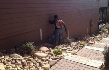 dry creek bed being installed by Pannone’s Lawn Pros & Landscaping