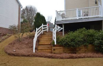 mulch pinestraw installed by Pannone’s Lawn Pros & Landscaping