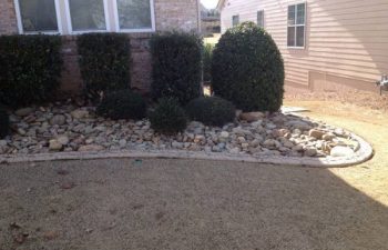 dry creek bed installed by Pannone’s Lawn Pros & Landscaping