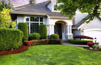 House with a mnicured luch lawn.